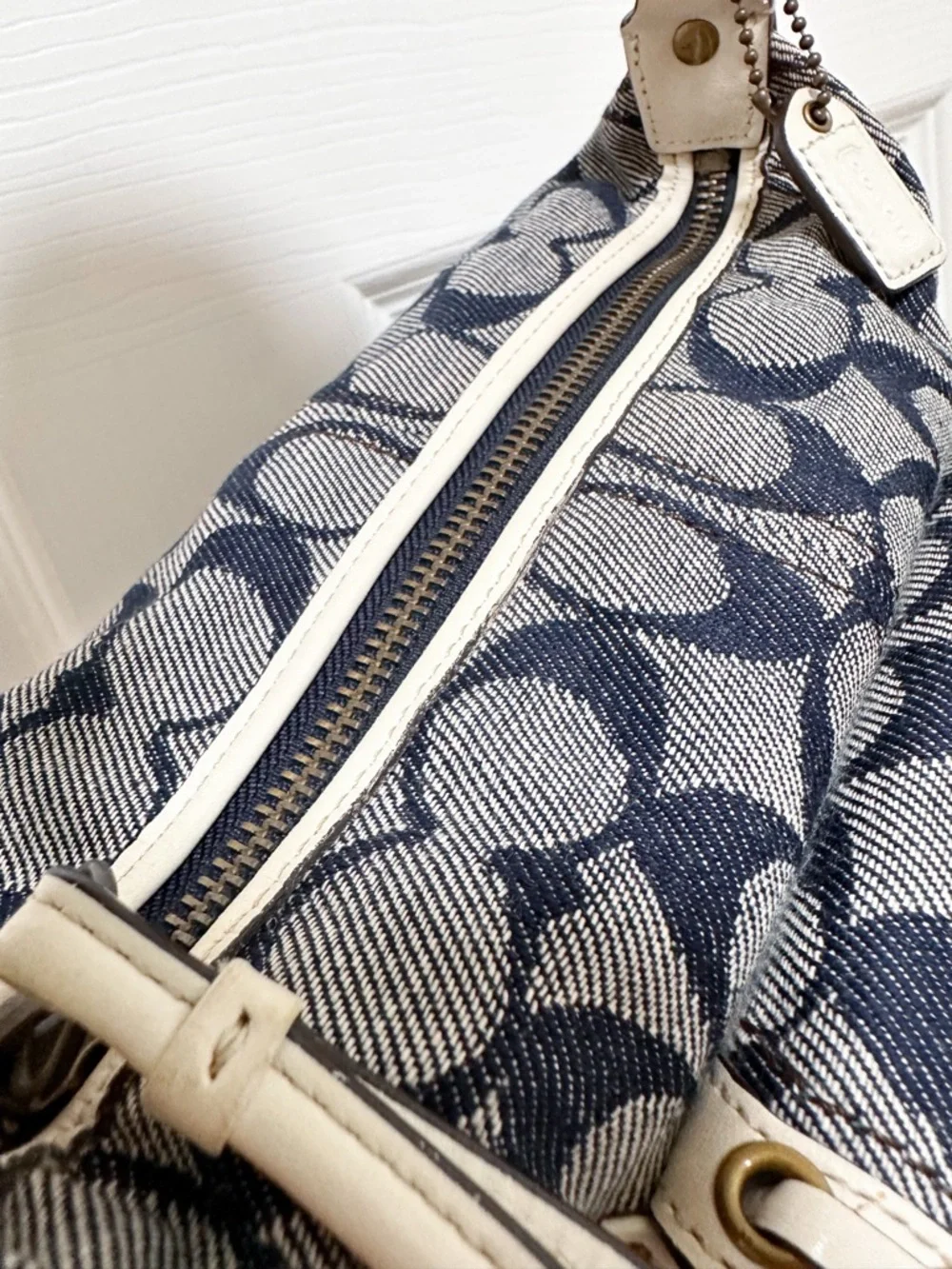 Coach 2006 Legacy Hamptons Mini Shoulder Bag Denim Signature Canvas Rare Y2K